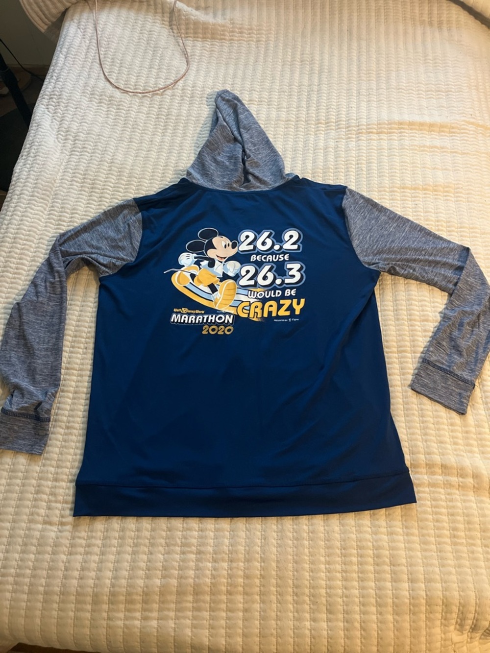 Disney‎ Navy & Heather Gray Mickey Marathon Hooded Pullover